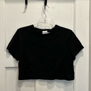 Princess Polly Black Cropped Boxy Tee